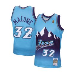 Utah Jazz Karl Malone Mitchell & Ness 1996-97 Hardwood Classics Reload Swingman Blue Jersey