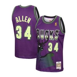 Milwaukee Bucks Ray Allen Mitchell & Ness 1996-97 Hardwood Classics Reload Swingman Purple Jersey