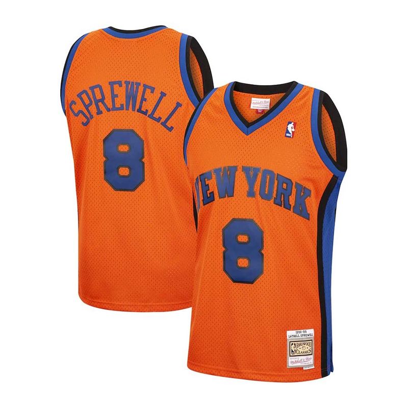 New York Knicks Latrell Sprewell Mitchell & Ness 1998-99 Hardwood Classics  Reload Swingman Orange Jersey