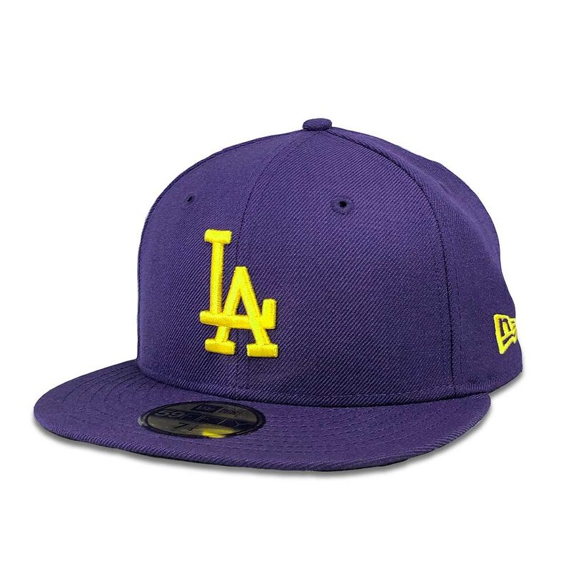 Los Angeles Dodgers OPPOSITE-TEAM Purple-Gold Fitted Hat