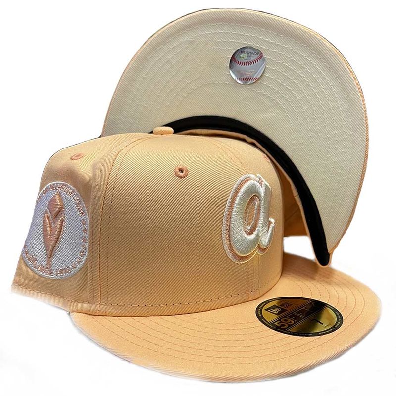 Atlanta Braves Cream Two Tone Ivory A Ma Maniere New Era Exclusive Fitted 7  1/4