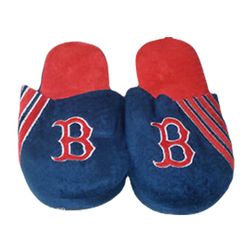 Mens Boston Red Sox Striped FOCO Slippers