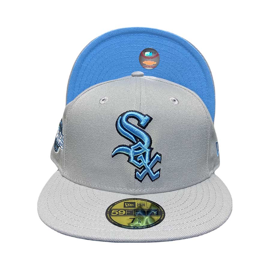 Cincinnati Reds New Era 5950 Basic Fitted Hat - Sky Blue/White