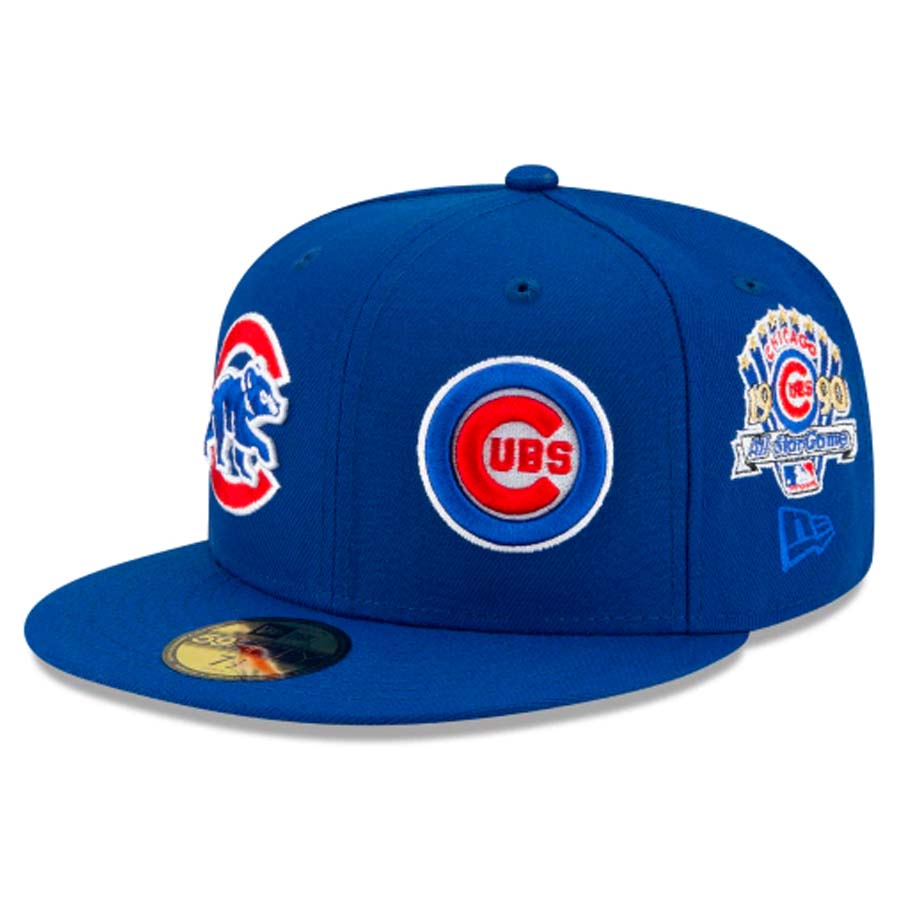 Chicago Cubs Blue Patch Pride Gray UV 59FIFTY Fitted Hat