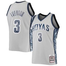 Georgetown Hoyas Allen Iverson Mitchell & Ness Hardwood Classics Gray Swingman Jersey