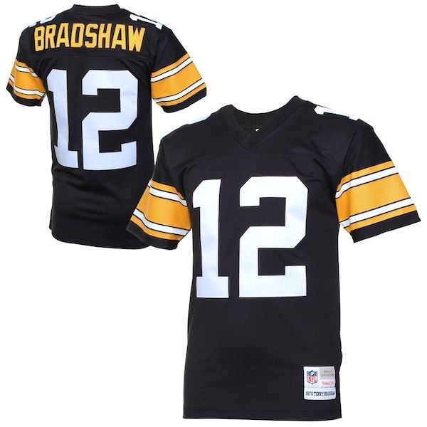 Throwback Steelers Home Stitched Jersey Bradshaw 12