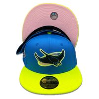 Tampa Bay Devil Rays Two Tone 1998 Inaugural Season Side Patch Pink UV 59FIFTY Fitted Hat