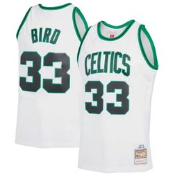 Boston Celtics Larry Bird Mitchell & Ness 1985-86 Hardwood Classics Reload 2.0 White Swingman Jersey