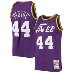 New Orleans Jazz Pistol Pete Maravich Mitchell & Ness 1974-75 Hardwood Classics Swingman Player Purple Jersey