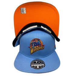 Golden State Warriors Light Blue 2000 NBA All Star Game Side Patch Orange UV NBA Mitchell & Ness Fitted Hat