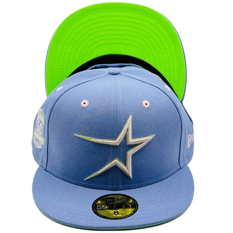 New Era 59Fifty Texas Rangers 50th Anniversary Patch Hat - Light Blue