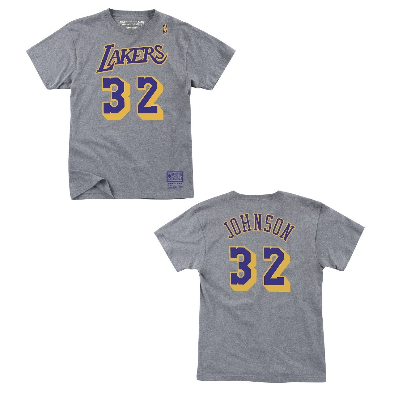 Men's Mitchell & Ness Magic Johnson Gray Los Angeles Lakers