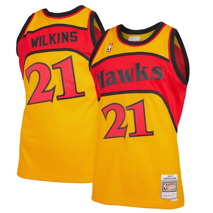 Men's Mitchell & Ness Dominique Wilkins White Atlanta Hawks 1986-87 Hardwood Classics Reload 2.0 Swingman Jersey XL / White