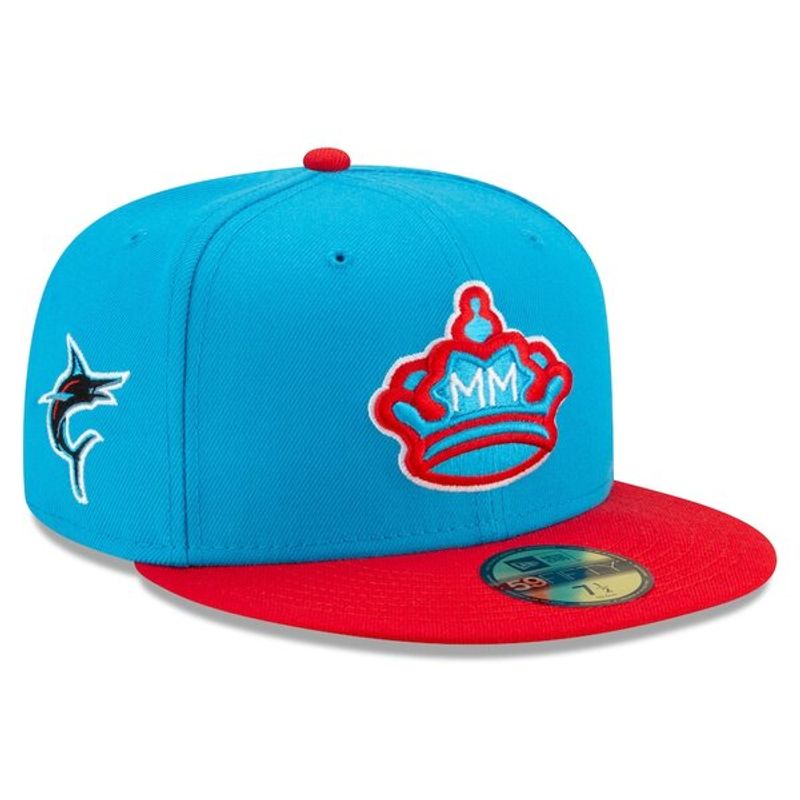 Miami Marlins City Connect Hat Adult Strapback Blue Red Sports MLB