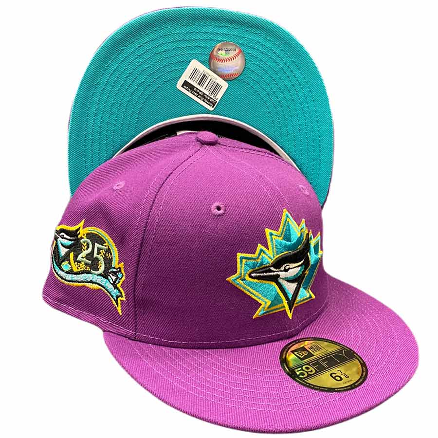 Toronto Blue Jays Purple 25th Anniversary Side Patch Teal UV 59FIFTY Fitted  Hat