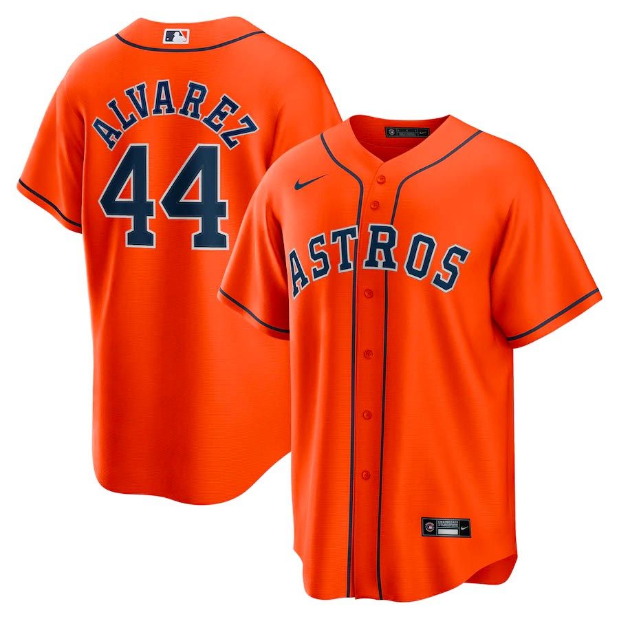 Yordan Alvarez Houston Astros Youth Orange Roster Name & Number T