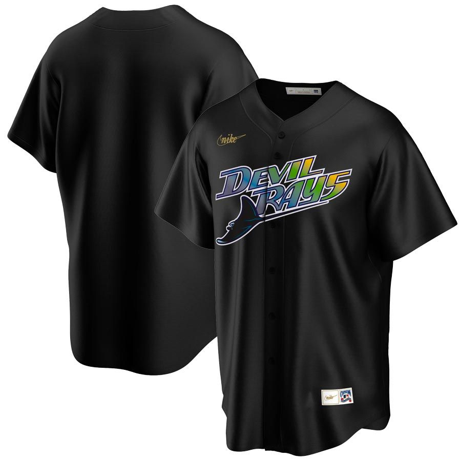 Tampa Bay Rays One Piece Baseball Jersey Black - Scesy