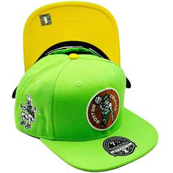 Boston Celtics Neon Green Hyperteam Color Brim Throwback Logo Side Patch Yellow UV Mitchell & Ness Fitted Hat