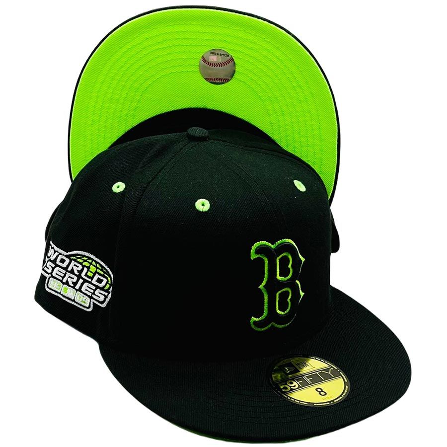 Boston Red Sox 8 World Series Champions New Era 59Fifty Fitted Hat (Glow in  the Dark Logo Yellow Pink Under Brim)