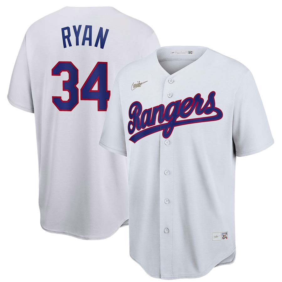 Nike Men's Texas Rangers Cooperstown Nolan Ryan #34 White Cool Base Jersey