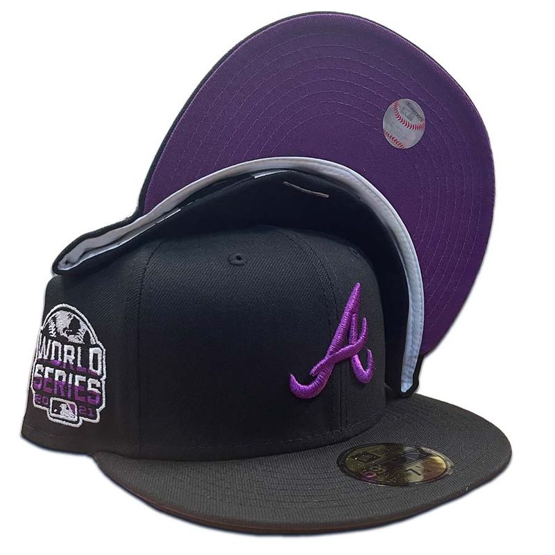 Black Atlanta Braves Fitted Hats