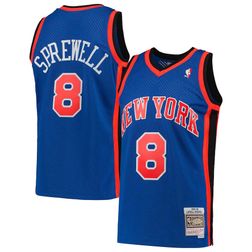 New York Knicks Latrell Sprewell Mitchell & Ness 1998-99 Hardwood Classics Swingman Blue Jersey