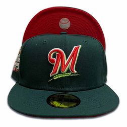 Milwaukee Brewers Dark Green 2002 All Star Side Patch Red UV 59FIFTY Fitted Hat