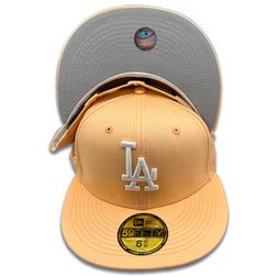 Los Angeles Dodgers Peach 50th Anniversary Gray UV 59FIFTY Fitted Hat