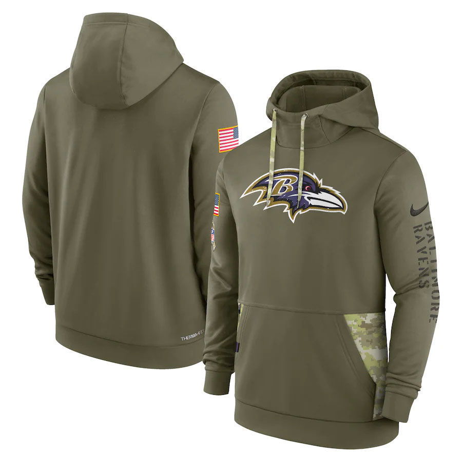 Men's philadelphia eagles nike olive salute sales to service sideline therma performance pullover hoodie