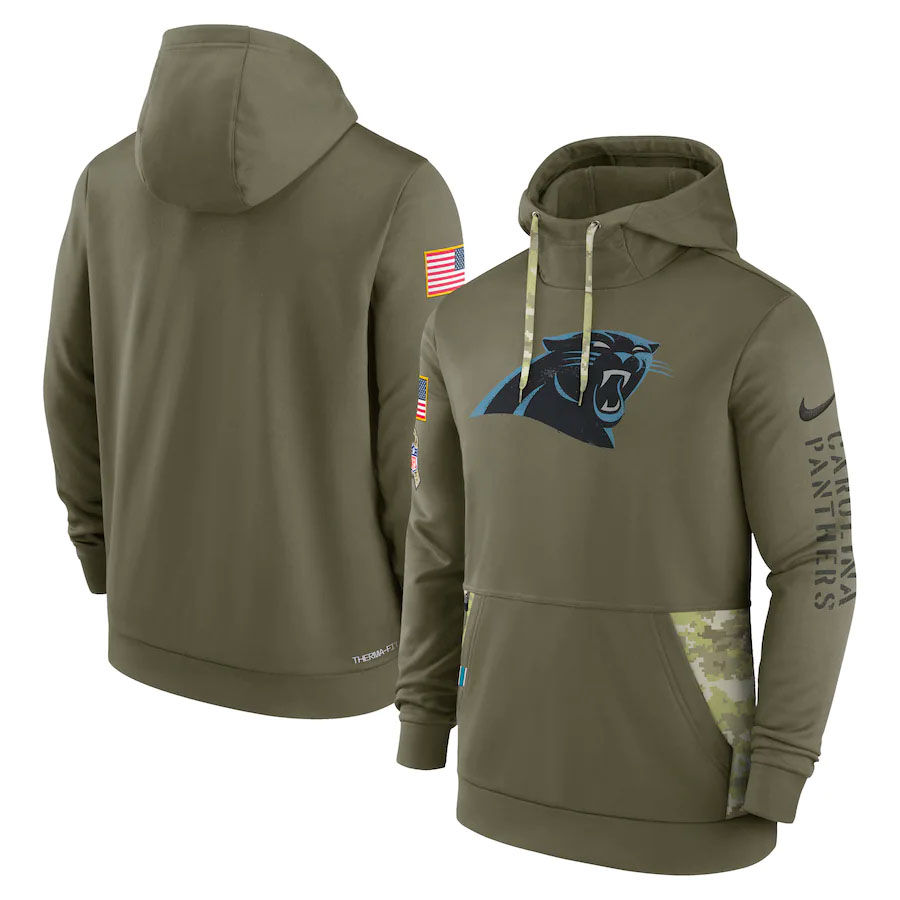 Nike Carolina Panthers No22 Christian McCaffrey Olive/Camo Men's Stitched NFL Limited 2017 Salute To Service Jersey