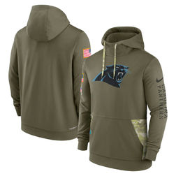 Carolina Panthers 2022 Salute To Service Nike Olive Green Therma Performance Pullover Hoodie