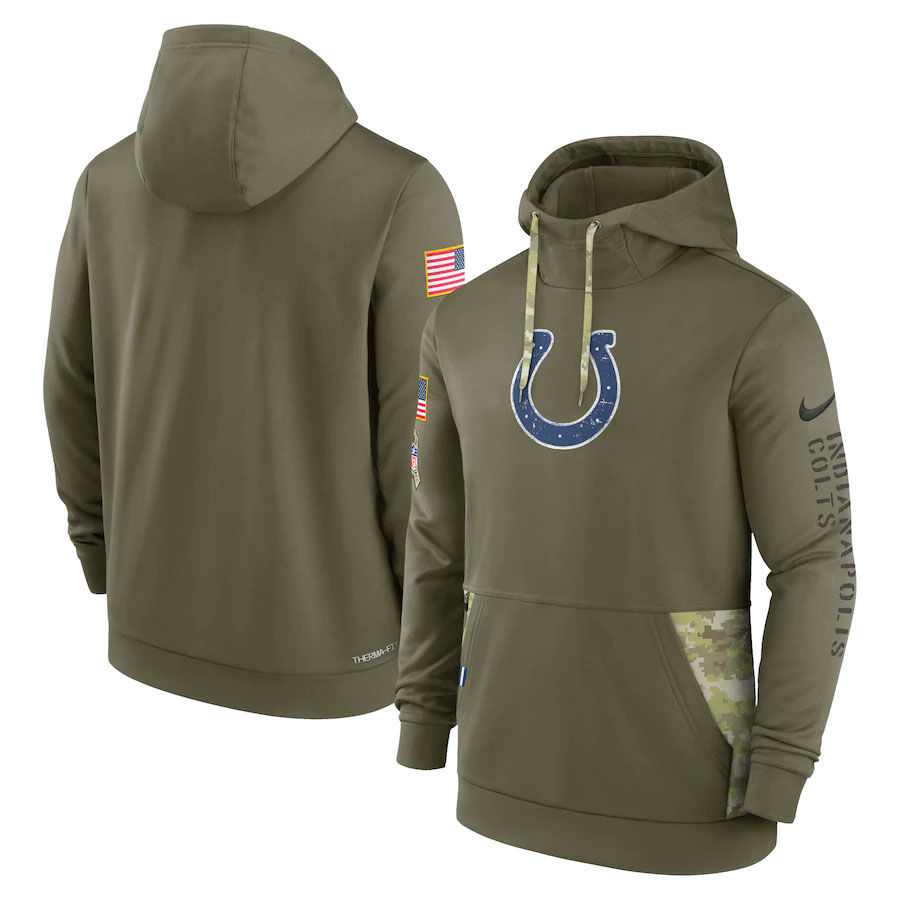 Indianapolis Colts 2022 Salute To Service Nike Olive Green Therma