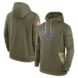 Indianapolis Colts 2022 Salute To Service Nike Olive Green Therma Performance Pullover Hoodie