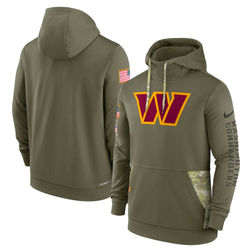 Washington Commanders 2022 Salute To Service Nike Olive Green Therma Performance Pullover Hoodie