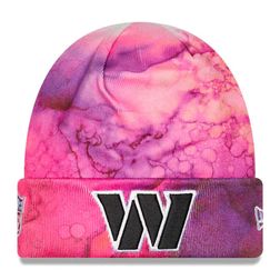 Washington Commanders Pink Tie Dye 2022 NFL Cuffed Crucial Catch Knit Beanie Hat