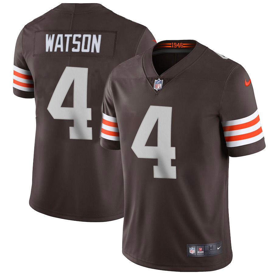 Nike Deshaun Watson Brown Cleveland Browns Player Name & Number T-Shirt