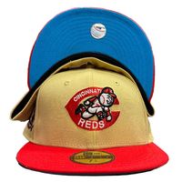 Cincinnati Reds Two Tone Vegas Gold 1975 World Champions Patch Blue UV 59FIFTY Fitted Hat
