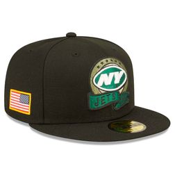 New York Jets Black 2022 Salute to Service NFL 59FIFTY New Era Fitted Hat