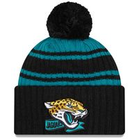 Jacksonville Jaguars New Era 2022 NFL Sideline Sport Pom Cuffed Knit Beanie Hat