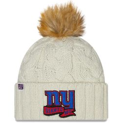 Womens New Era Cream New York Giants 2022 Sideline Cuffed Knit Hat