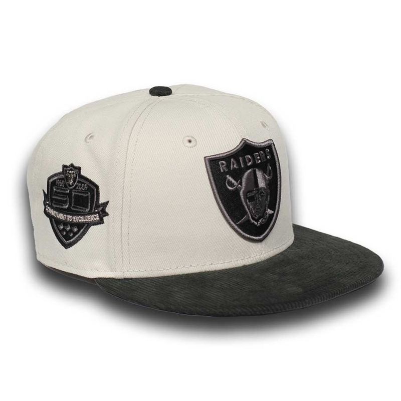 Las Vegas Raiders Chrome Corduroy Brim Pro Image Exclusive 50th Patch Green  UV NFL 59FIFTY Fitted Hat