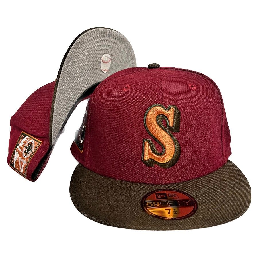 New Era Seattle Mariners Monaco 35th Anniversary Patch Alternate Hat Club Exclusive 59FIFTY Fitted Hat Stone/Peach