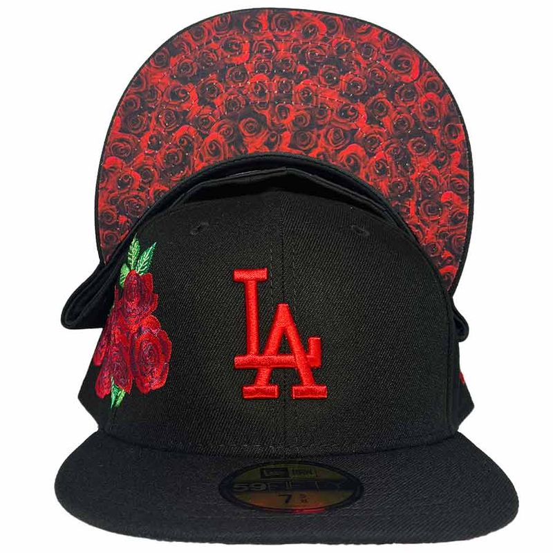 Los Angeles Dodgers Pro Image Exclusive Rose Pattern UV 59FIFTY Fitted Hat
