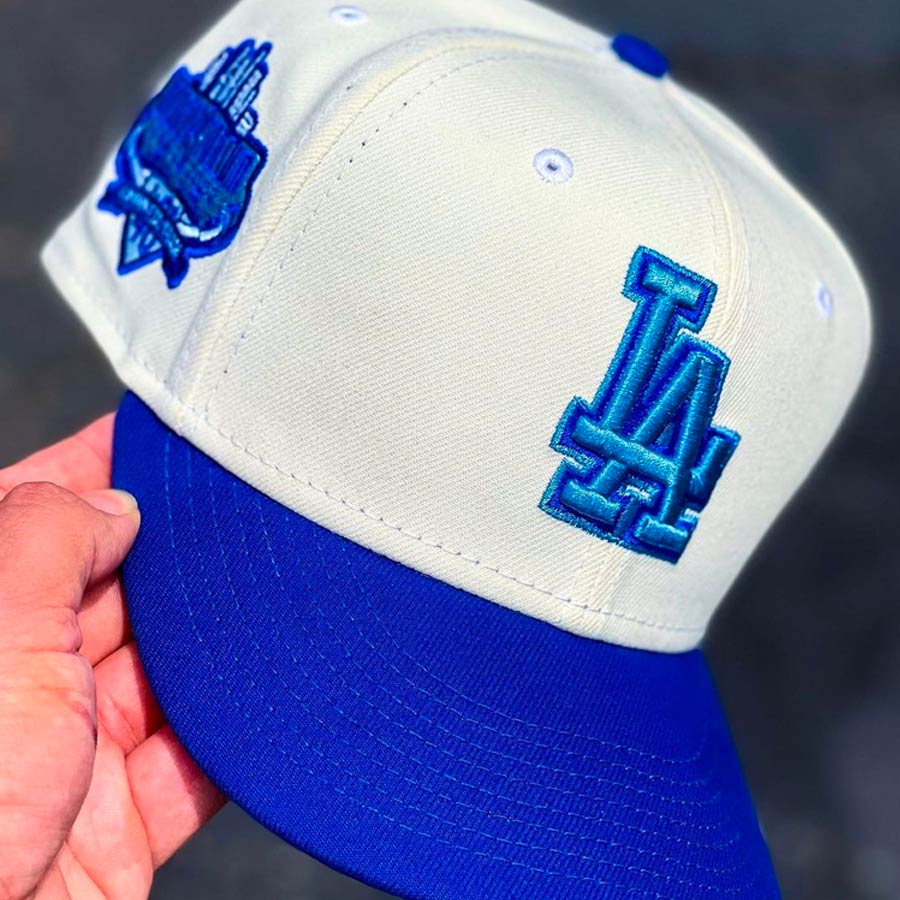 LOS ANGELES DODGERS 60TH ANNIVERSARY LIGHT BRONZE NAVY VISOR ICY