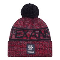 Houston Texans 2024 NFL Sideline Navy Pom Cuffed Knit Beanie Hat