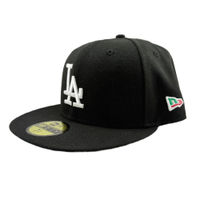 Los Angeles Dodgers Black and White Mexico Color NE Logo and LA Batterman New Era 59FIFTY Fitted Hat