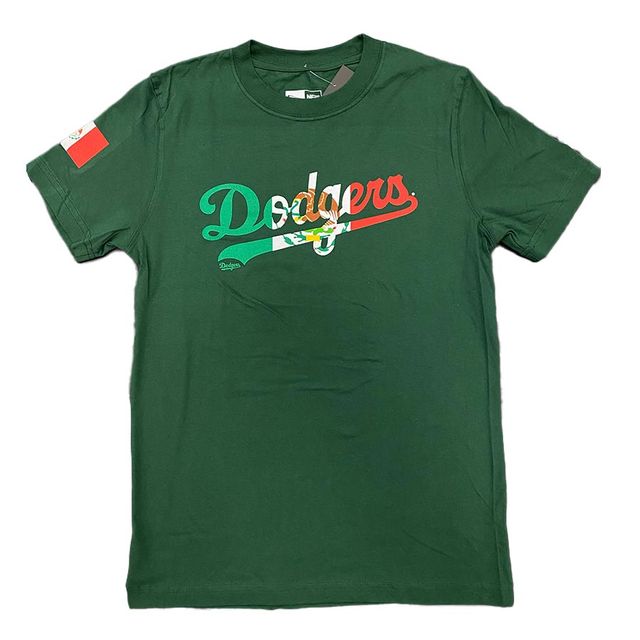 Los Angeles Dodgers Green Mexico Flag Wordmark New Era T Los Angeles Dodgers Green Mexico Flag Wordmark New Era T