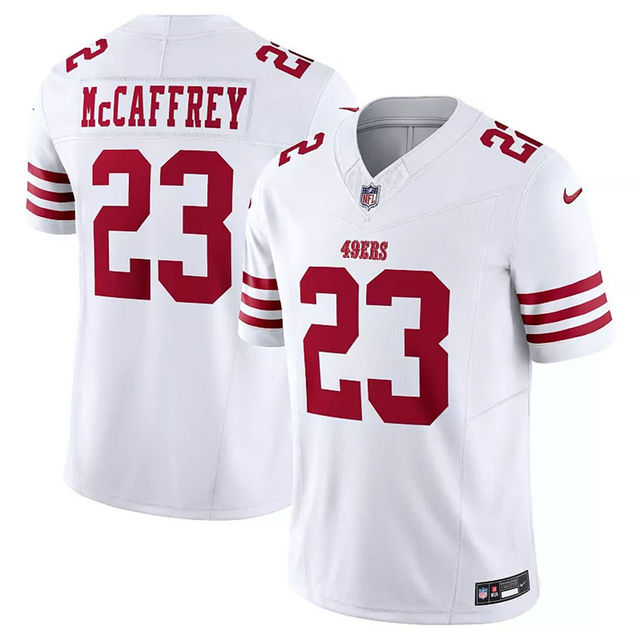 San Francisco 49ers Christian McCaffrey White Nike Vapor F.U.S.E
