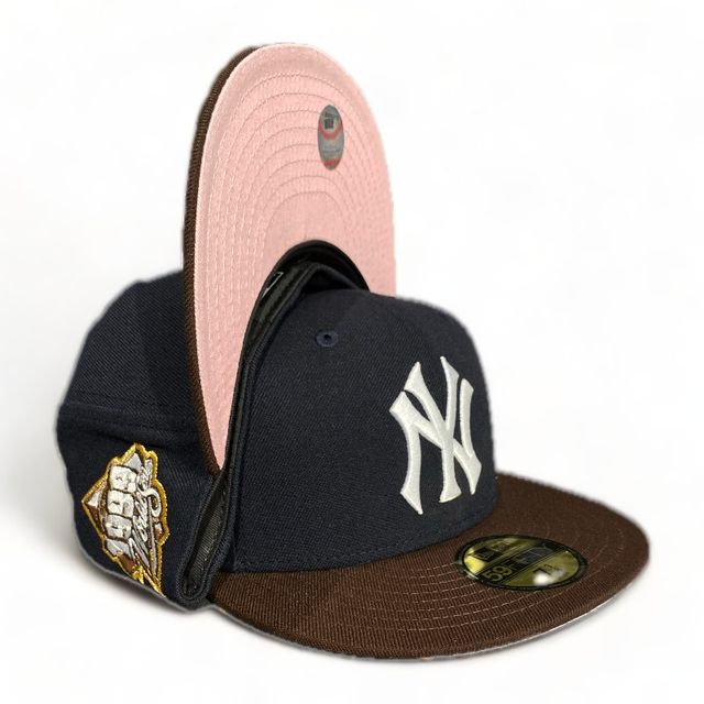 New York Yankees Navy Brown Two Tone 1999 WS Patch Pink UV 59FIFTY