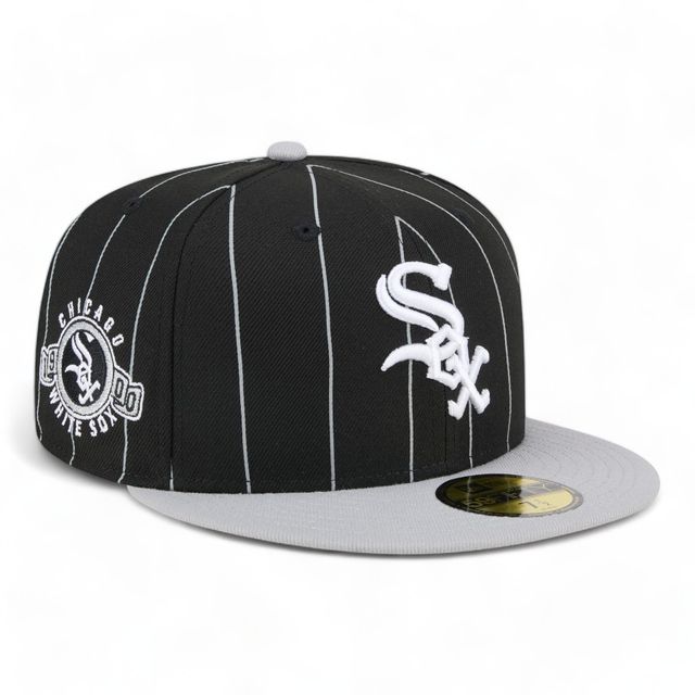 Chicago White Sox Black Throwback Pinstripes New Era 59FIFTY